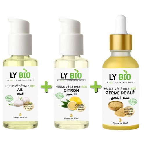 product_image_name-LY BIO-PACK HUILE AIL 50ML - POMPE + HUILE CITRON 50ML - POMPE + HUILE GERME DE BLE 50ML - PIPETTE-1