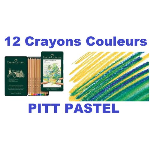 product_image_name-Faber Castel-Boîte métal 12 Crayons couleurs PITT PASTEL, Mine 4,3 mm, Spécial pour Artiste.-1