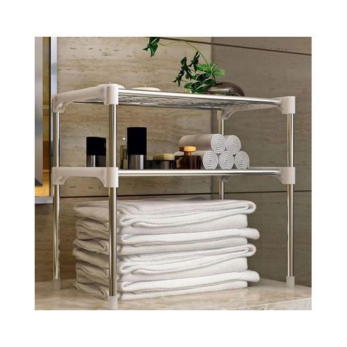 product_image_name-Generic-رف تخزين فوق فرن الميكروويف متعدد الوظائف من طبقتين للاستخدام المنزلي-3