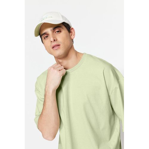 product_image_name-Trendyol-T-Shirt Pour Hommes 100% Cotton - Vert Menthe-4