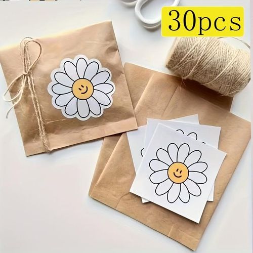 product_image_name-Generic-30pcs Étiquettes de cadeaux mignonnes en fleur - Marguerite blanche avec centre jaune, Adorables tags en papier pour l'emballage, les décorations de fête et les artisanats, Fournitures de cadeaux-7