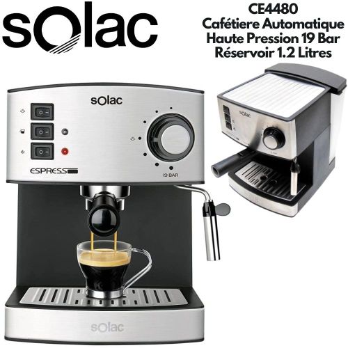 Solac Cafetière Automatique En INOX Haute Pression 19 bar Machine A Café  Moulu Qualité Espagnole à prix pas cher