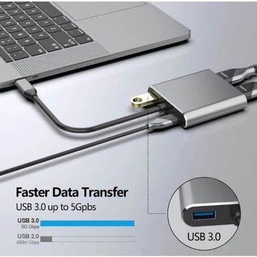 Generic Adaptateur USB Type-C vers HDMI / VGA / USB 3.0 / USB 3.1 pour  MacBook et PC à prix pas cher