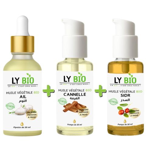 product_image_name-LY BIO-PACK HUILE AIL 50ML - PIPETTE + HUILE CANNELLE 50ML - POMPE + HUILE SIDR 50ML - POMPE-1