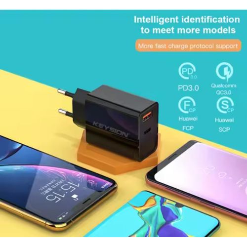 product_image_name-Keysion-Chargeur USB Touriste, Charge Rapide 3.0, Adaptateur de Chargeur de Téléphone Portable-3