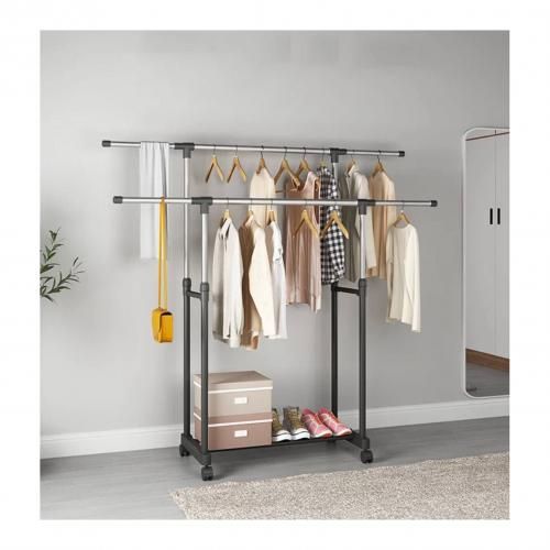 product_image_name-Generic-علاقة ملابس بعجلات مع رف للأحذية, مخزنة-1