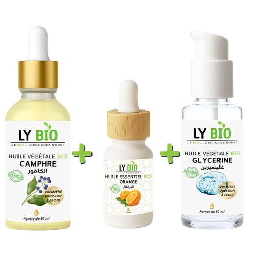 product_image_name-LY BIO-PACK HUILE CAMPHREE 50ML - PIPETTE + HUILE ESSENTIEL ORANGE 10ML + HUILE GLYCERINE 50ml - POMPE-1