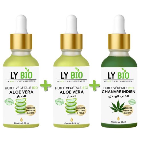 product_image_name-LY BIO-PACK 2 X HUILE ALOE VERA 50ml - PIPETTE + HUILE HYDRATANTE & NUTRITIVE 50ML - PIPETTE-1