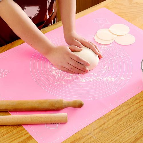 Grand tapis de cuisson en silicone pour pâte à pâtisserie avec mesures –  50,8 x 40,6 cm antiadhésif, feuille de table antidérapante fournitures de  cuisson pour cuire des gâteaux à pizza sans