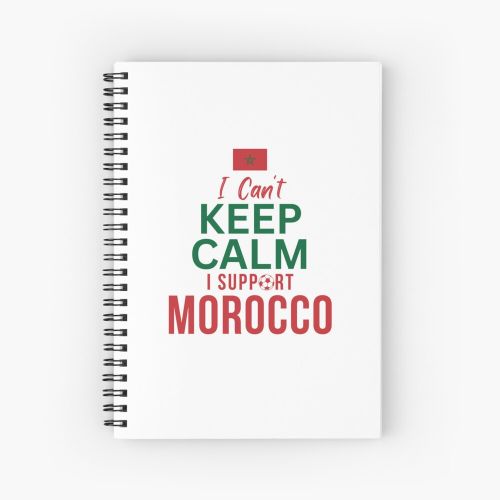 product_image_name-Generic-Je ne peux pas rester calme, je soutiens le Maroc Cahier à spirale-1