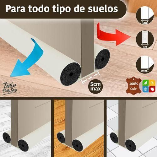 product_image_name-Drop Stop-قطعة مزدوجة حاجز الهواء للباب، عزل ضد التيارات الهوائية والضوضاء، 96 سم / أبيض-3