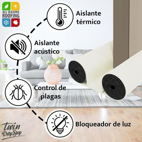 product_image_name-Drop Stop-قطعة مزدوجة حاجز الهواء للباب، عزل ضد التيارات الهوائية والضوضاء، 96 سم / أبيض-5