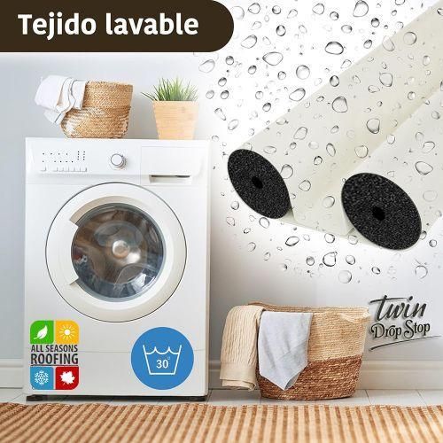 product_image_name-Drop Stop-قطعة مزدوجة حاجز الهواء للباب، عزل ضد التيارات الهوائية والضوضاء، 96 سم / أبيض-6