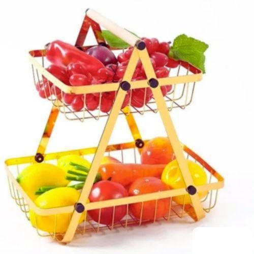 product_image_name-Generic-سلة فواكه وخضروات ذات طابقين من المعدن الذهبي – الأناقة والوظيفية للاستخدام اليومي-2