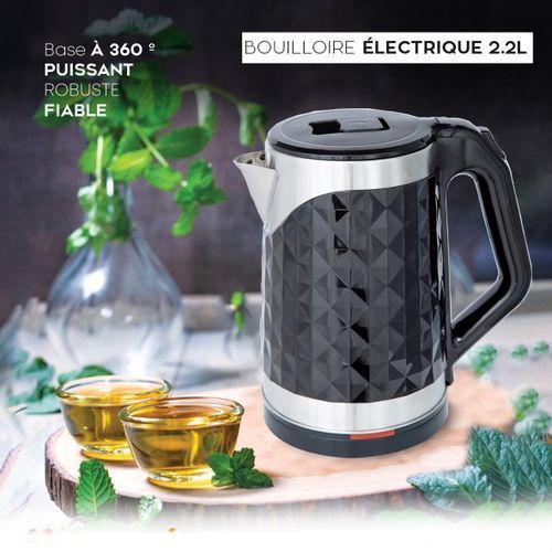 Homy Bouilloire Electrique Gd.Mod 2.2 L Design Diamant Corps INOX à prix  pas cher