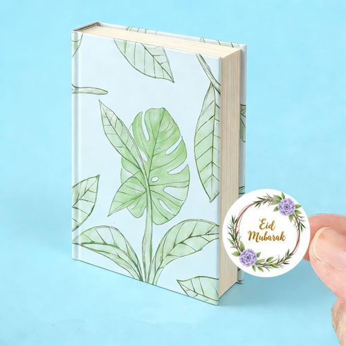 product_image_name-Generic-Ensemble de 24 ou 48 autocollants circulaires avec l'inscription 'Eid Mubarak' en texte doré, ornés de fleurs violes et de feuilles vertes, parfaits pour les décorations festives.-4