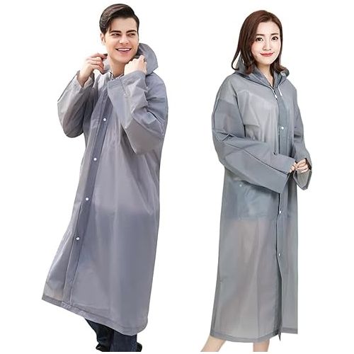 Generic Manteau de pluie Long imperméable à capuche unisexe, vêtement  d'extérieur, Gris à prix pas cher