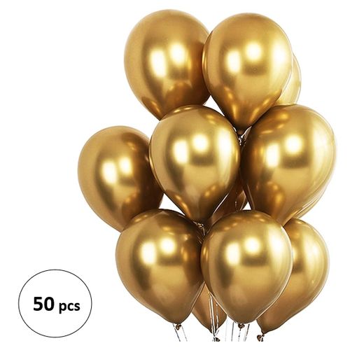 Generic 50 ballons décoration anniversaire chromé gold à prix pas cher