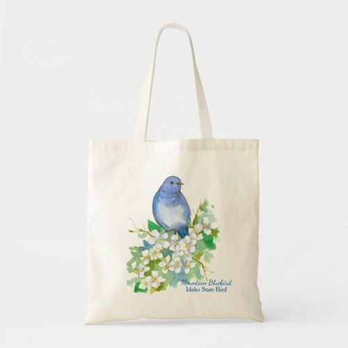product_image_name-Generic-Tote Bag Idaho Mountain BlueBird Syringa Aquarelle Unique, haute qualité-2