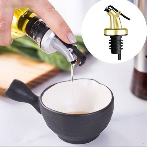 product_image_name-Generic-Bouteille Huile & Vinaigre 200 ml – Distributeur Anti-Goutte en Verre – Design Marbré Noir et Doré-3