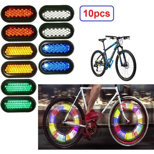 Generic 10 réflecteurs vélo reflètent des lumières colorées lors de la  conduite de nuit à prix pas cher