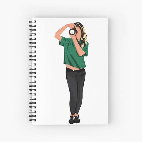 product_image_name-Generic-Just a girl who loves her camera Design Photographer Spiral Notebook Bloc note-1