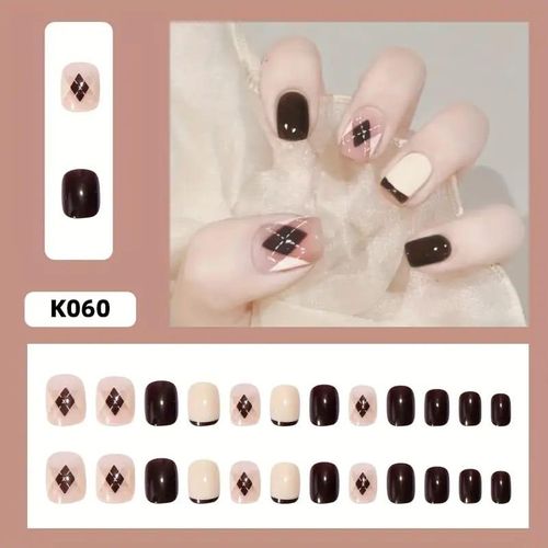 product_image_name-Generic-Ensemble de faux ongles courts à tête carrée 24 pièces-2