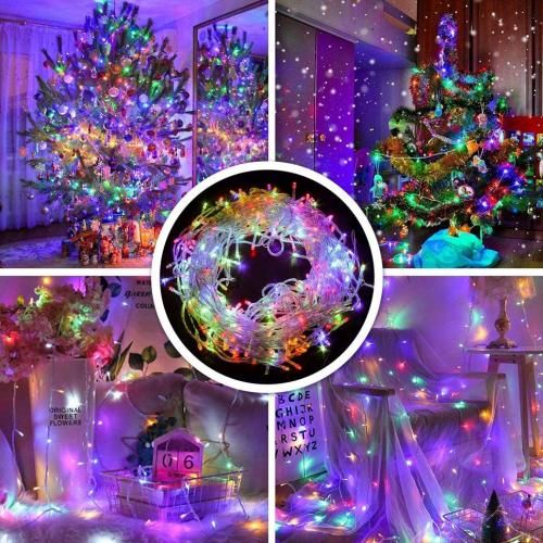 Generic Guirlande lumineuse 8 modes 8 LEDMulti-couleur lumières de Noël 10m  LED. à prix pas cher