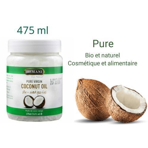 Hemani Huile coco vierge 100 % Bio / cosmétique et alimentaire