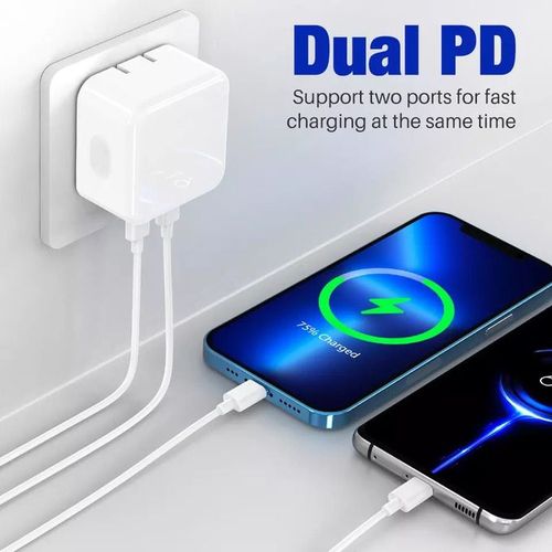 Generic Double PD 35W Chargeur mural 2 Adaptateur secteur USB-C 35