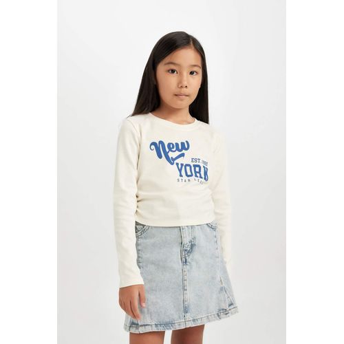 product_image_name-Defacto-تيشيرت قصير بناتي كم طويل برقبة مستديرة-6