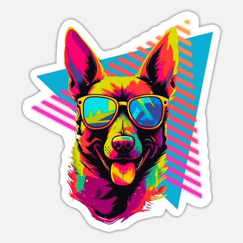 product_image_name-Generic-Belgian Malinois with sunglasses 80s 90s 5 ملصقات ديكور-1
