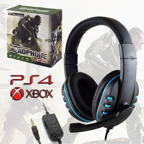 Generic Casque de jeu filaire avec micro 3.5MM stéréo pour PC, PS4