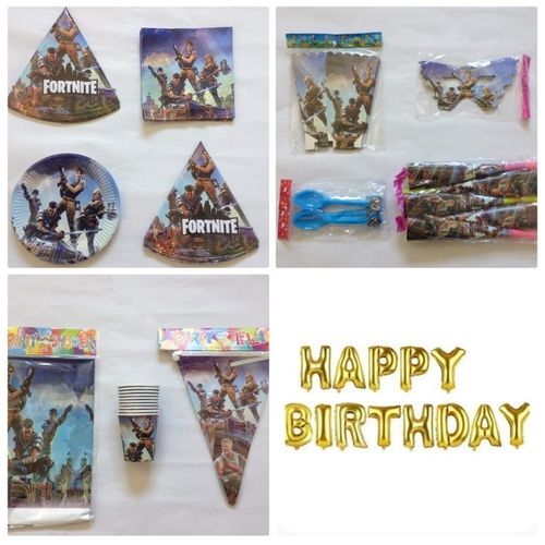 Generic Pack Anniversaire FORTNITE + 13 Ballons gonflables lettres “Happy  Birthday” à prix pas cher
