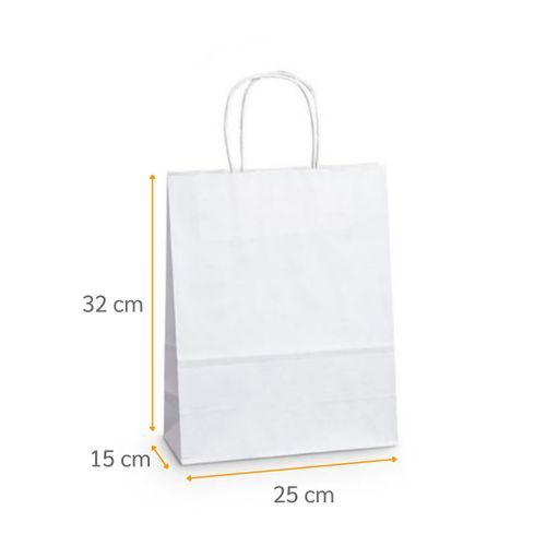 Generic Lot de 50 Sac Cadeau kraft Blanc Poign es ficelles
