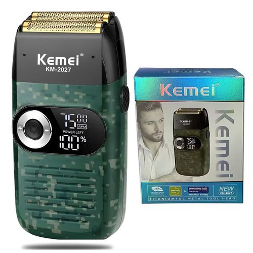 product_image_name-Generic-ماكينة حلاقة كهربائية احترافية – شفرة تيتانيوم مزدوجة، شاشة LED، بطارية 1400 مللي أمبير – للحية والشعر-5