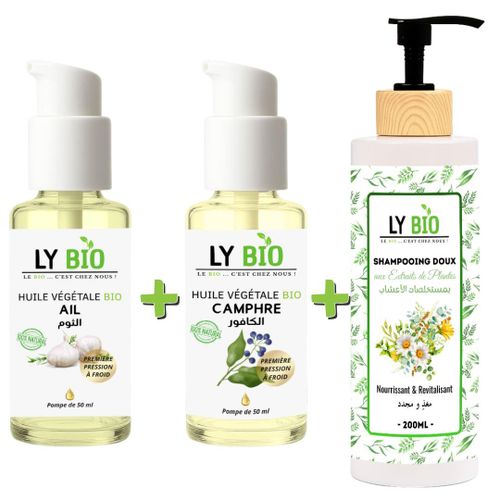 product_image_name-LY BIO-PACK HUILE AIL 50ML - POMPE + HUILE CAMPHREE 50ML - POMPE + SHAMPOOING AUX EXTRAITS DE PLANTES 200ML-1