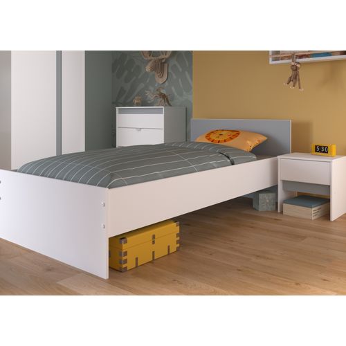 product_image_name-Kitea-Lit PIROUETTE Avec  Sommier  -  Gris / Rose / Blanc-2