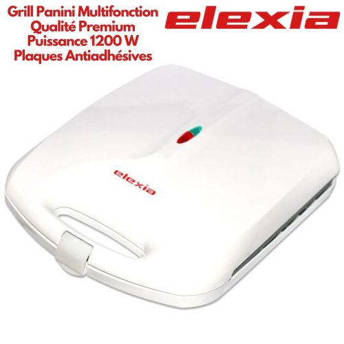 Elexia Appareil à Panini Multifonction 1200W Grill Viande Electrique  Plaques Antiadhésives Sandwich Maker à prix pas cher