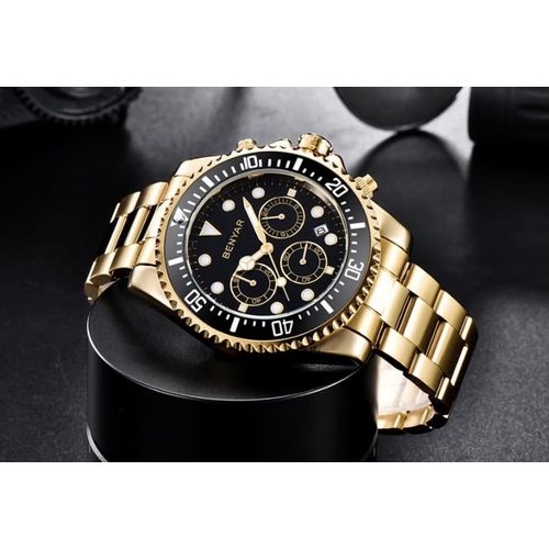 Benyar Montre Chronographe BY R 51054 Gold Noir Originale a prix pas cher Jumia Maroc