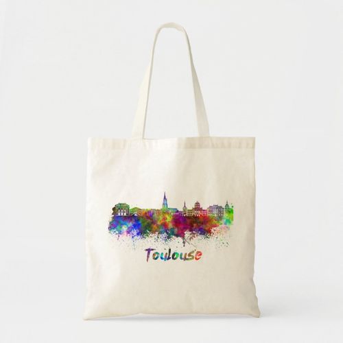 product_image_name-Generic-Tote bag toulouse skyline in watercolor Unique, haute qualité-2