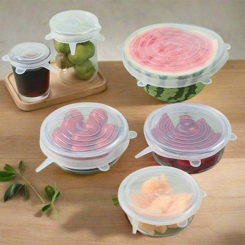 product_image_name-Generic-6 PCS Silicon de conservation transparent réutilisables - étirables - étanches-2