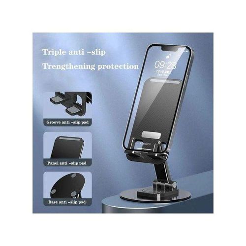 product_image_name-Generic-Support de téléphone de bureau ajustable – En alliage d'aluminium, pliable et rotation à 360°.-3