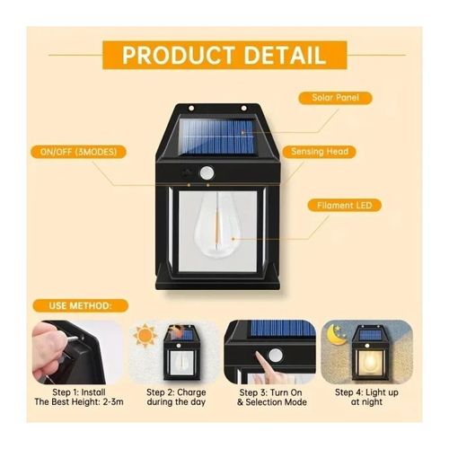 product_image_name-Generic-Lampe Murale Solaire LED avec Détecteur de Mouvement-3