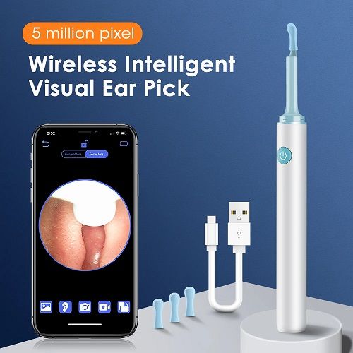 Generic Nettoyeur d'oreilles sans fil intelligent avec otoscope visuel avec caméra  pour iPhone,Android à prix pas cher