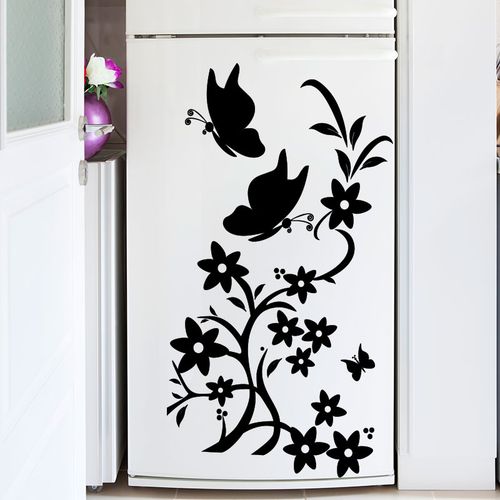 Generic Sticker frigo papillons et fleurs à prix pas cher