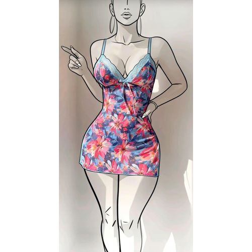 product_image_name-Generic-مجموعة من قطعتين: فستان لانجري ميني ضيق بفتحة مع رباط مثير ولوحة شبكية مطبوعة للخروج-4