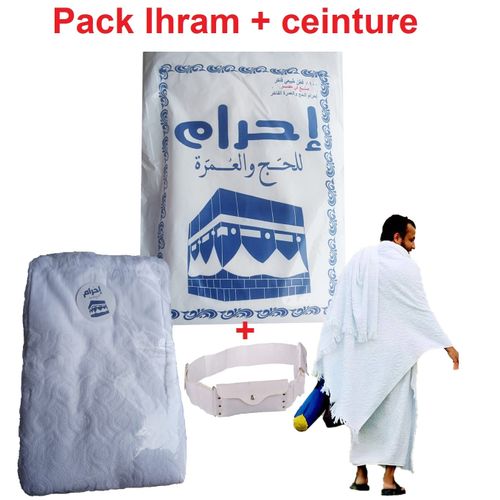product_image_name-Generic-Ihram pour Hommes 100% coton + ceinture, Serviette Ihram Pour Hajj Et Umrah  الإحرام للرجال للحج والعمرة، طقم الإحرام-1