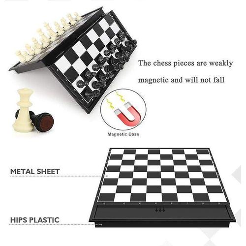 product_image_name-Generic-Échiquier Pliable 3-en-1 : Jeu d'Échecs, Dames et Backgammon - Portable et Magnétique-6