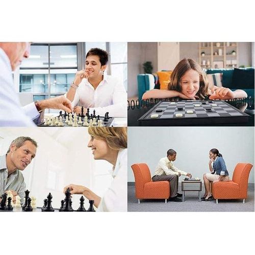 product_image_name-Generic-Échiquier Pliable 3-en-1 : Jeu d'Échecs, Dames et Backgammon - Portable et Magnétique-8